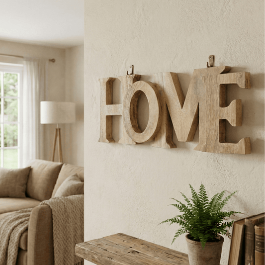 Haven Solid Wood 'HOME' Sign