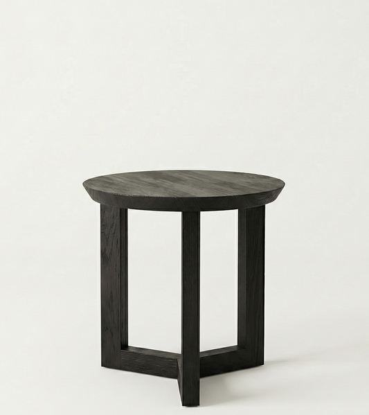 Kuro Geometric Wooden Side Table