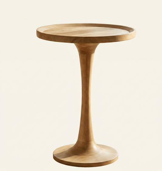 Lunara Tall Wooden Pedestal Table