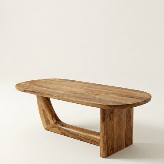 Vela Asymmetrical Solid Wood Coffee Table