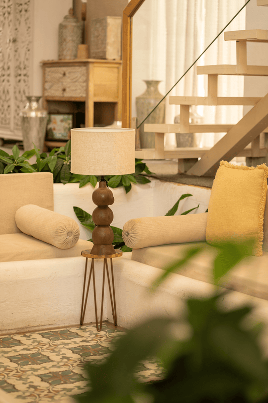 The Kairo Sculpted Wood Table Lamp