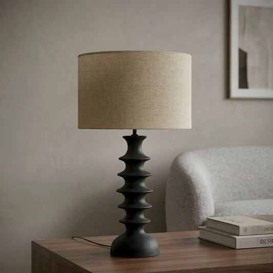 Umbra Black Spindle Wooden Lamp