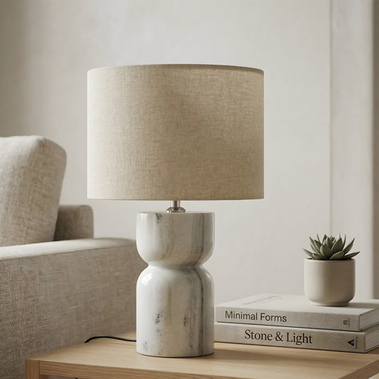 Cleo Sculptural Marble Lamp Collection