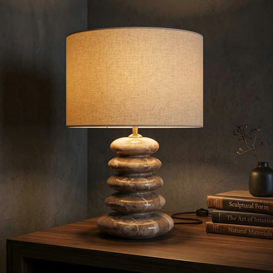 Kora Stacked Marble Lamp