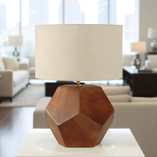 Kallio Faceted Wooden Lamp