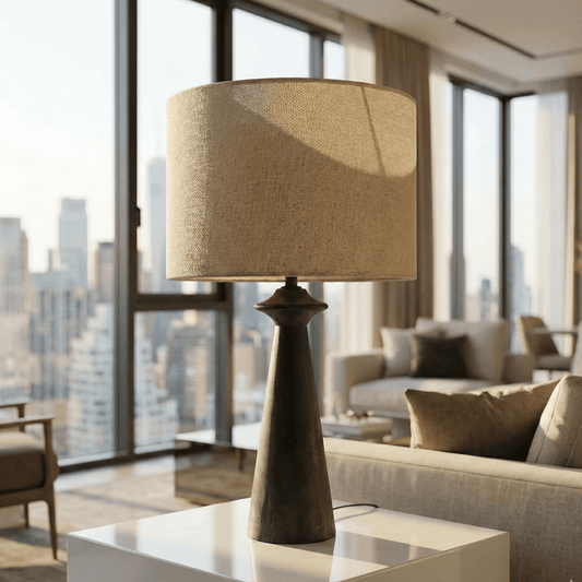 Nivara Handcrafted Mango Wood Table Lamp