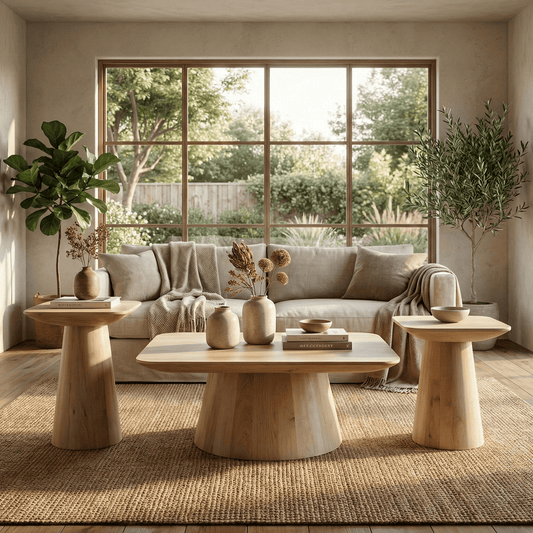 Calyra Solid Wood Pedestal Table Collection