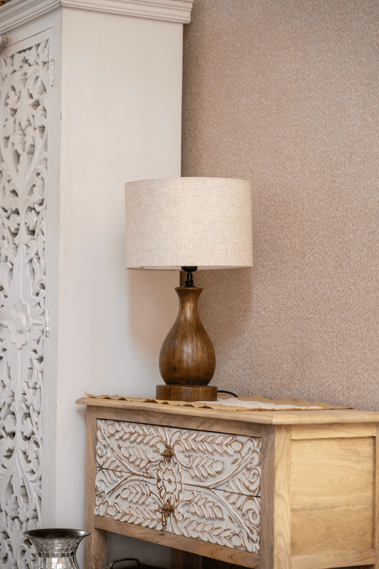 The Novara Pear Wooden table Lamp